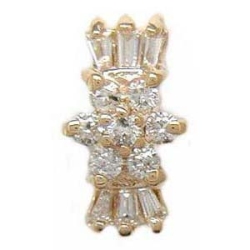 A5002 14K SPACER WITH BAGUETTES & ROUND DIAMONDS 